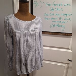 Striped Blue and White Women's Top
